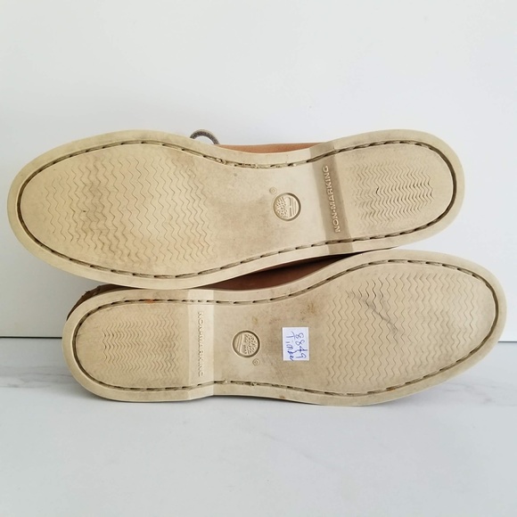 TIMBERLAND Men's Classic Brig 2-Eye Tan Leather Boat Shoes Style 68547 Moc Toe - Picture 12 of 12